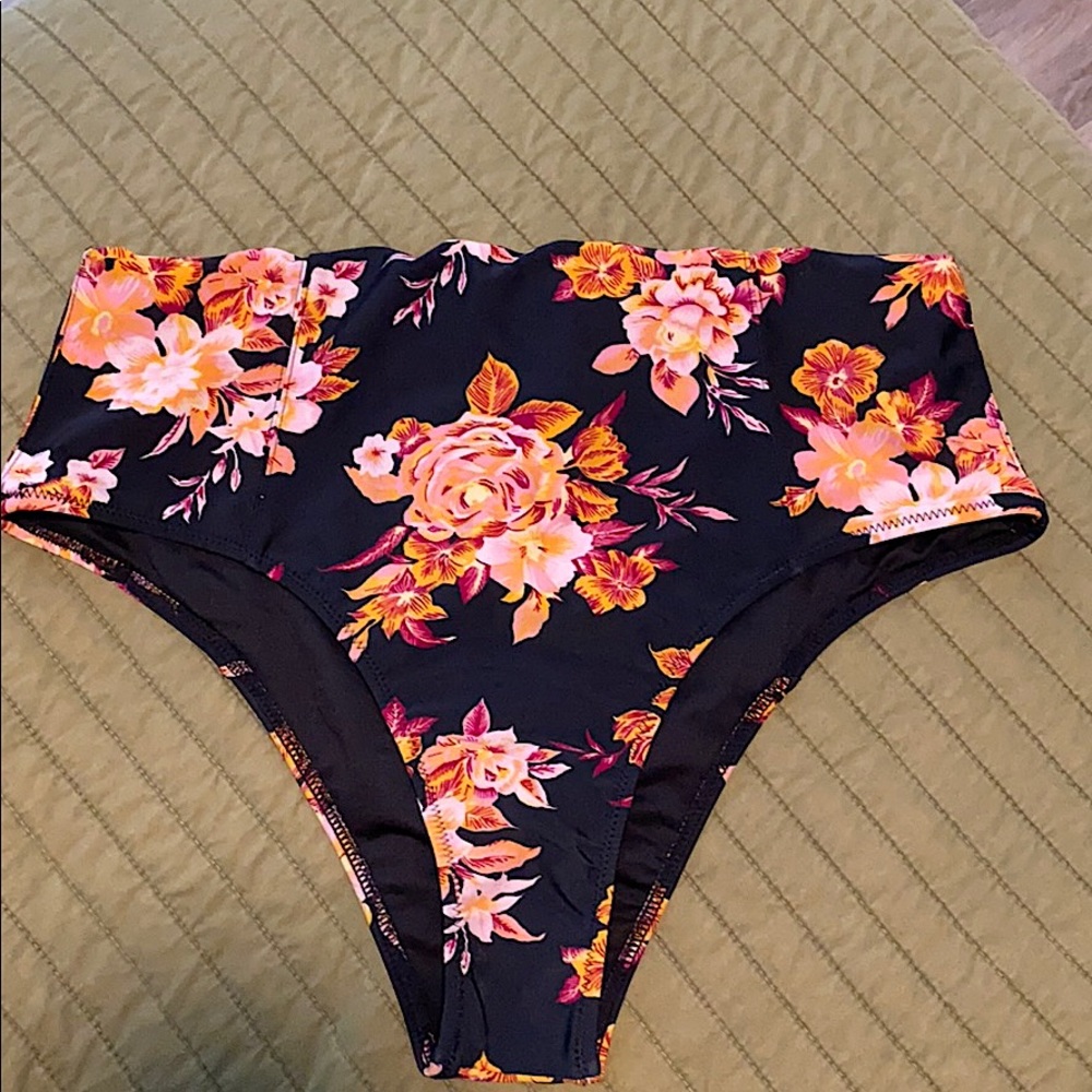 Floral high waist bikini bottom